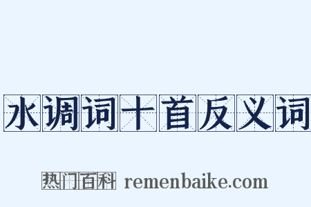 水调词十首反义词是什么意思的图片